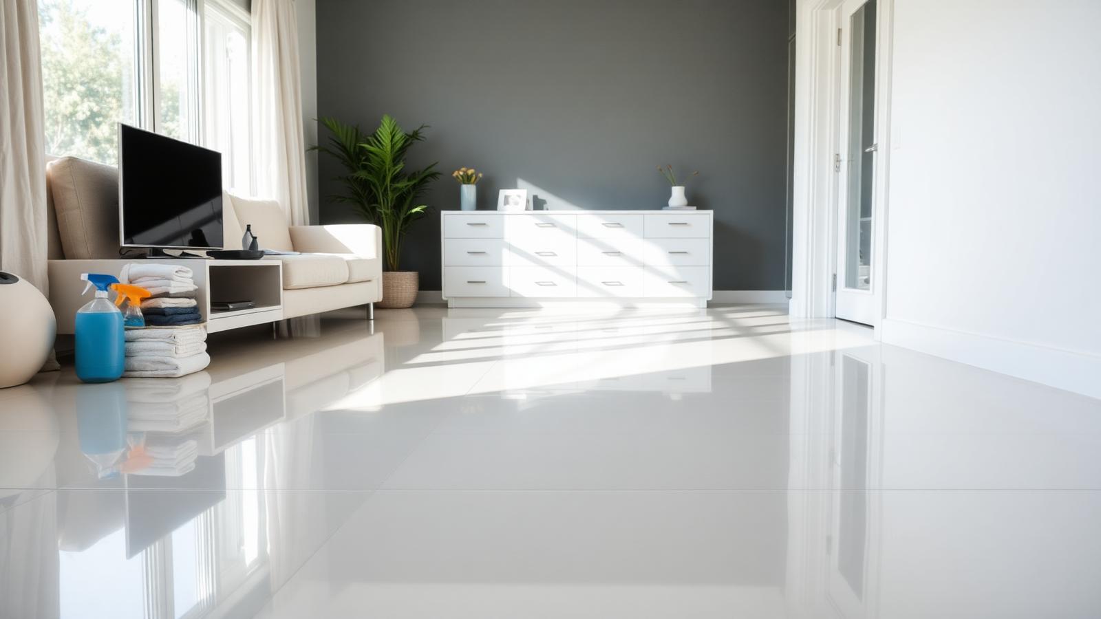 Apartament curățat profesional în Victoria, cu produse de curățenie